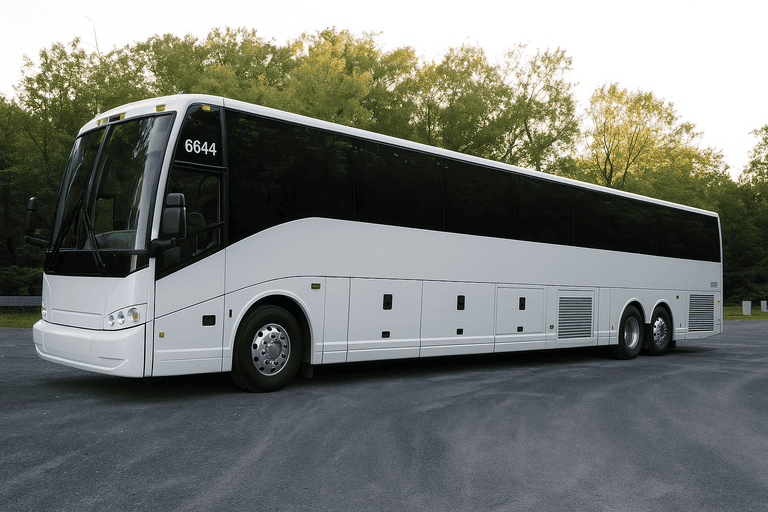 exterior of Charter Bus Rental Schaumburg coach bus